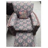 Floral Armchair with Matching Ottoman