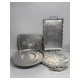 Aluminum Serving Trays(3) and Lazy Susan
