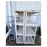 Cream Plastic Shelves (2), Metal Shelf (1)