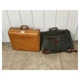 Suit/ Garment Bag, Brown Leather Suitcase