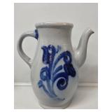 Cobalt Blue Salt Glazed Pottery Pitcher