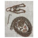 Metal Tow Chain W/Hooks, Tractor Chain, Hooks