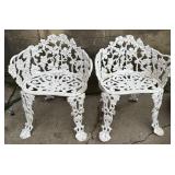 Cast Iron White Decorative Chairs
