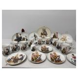 Norman Rockwell Collection, Plates,Cups Bell