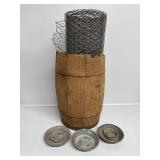 Wooden Barrel, Chicken Wire