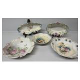Vintage R.S. Prussia Floral Bowls and Celery