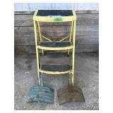 Yellow Step Stool, Water Hose Holder (2)