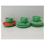 Various Green Fiesta Ware Pieces, Orange Fiesta