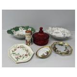 Eye Winker Covered Candy Dish in Ruby Red