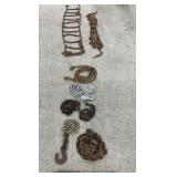 Tire Chains (2), Heavy Duty Chain Pieces W/Hooks