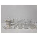 Glass Sherbet Glasses(3), Various Creamer and