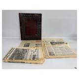 Hand-Tooled Leather Album, Newspaper 1986 Flood