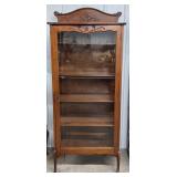 Wooden Crested Curio Cabinet