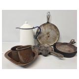 Cast Iron Griswold Griddle, 2 Small Wagner Pans,