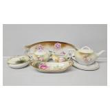 Floral Germany Made China Dishes: Teapot,
