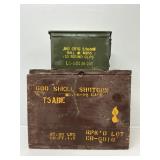 Wooden Shotgun Ammo Box, Metal Ammo Case