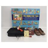 Peg Board Play Tiles, Porker Chips, Playing Card