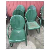 Green Metal Chairs (3) Metal Rocking Chairs (2)