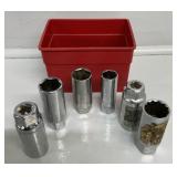 SAE Spark Plug Sockets & Red Container