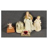 Music Box Pieces(2), Porcelain Dolls(2)