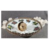 Round Ceiling Light Fixture W/Glass Shade