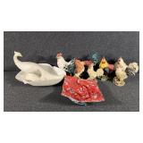 Peacock Figurine, Console Bowl, Rooster Figurines