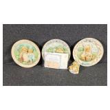 Cherished Teddies Figurines(2) & Plates(2)