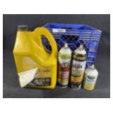 Pennzoil 10w-40 oil, 1/2 full, liquid wrench spray