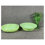 Fostoria 'Tut' Green Uranium Trophy Vase