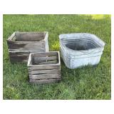 Wooden Crate, Galvanized Bucket