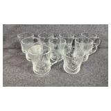 Clear Glass Coffee Mugs (8)