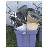 Plastic Hanging Flower Baskets with Tote