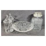 Clear Glass Apothecary and Storage Jars W/Lids