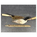 Steel trowels wood handles, Steel file