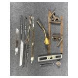 Carpenter squares, level  saw blades