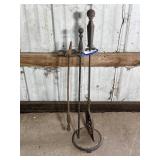 Cast Iron Fireplace Tool Set w/Stand
