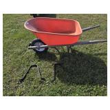 Orange Plastic Wheel Barrow