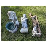 Cement Angel, PlasterGild Woman, Girl Planter