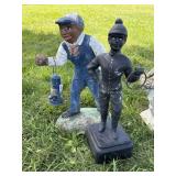 Cement Lawn Jockey Lantern, Plastic Lawn Jockey