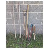 Garden Hoes(2), Metal Pitchfork, Loppers