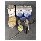 Oil Filter Wrenches, Assorted Filters, Prestone