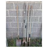 2 Hand Held Post Hole Diggers, Spade Shovel
