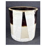 Two Tone Brown/Cream Glazed Stoneware Crock