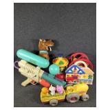 Extra Large tote with a variety of outside toys