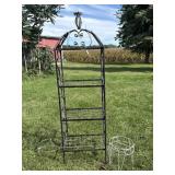 Black Metal Rack, (2) Plant Stands