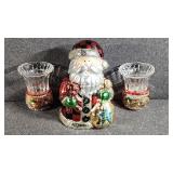 Santa Claus Cookie Jar, Candle Holders (2)