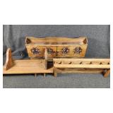 Wooden Wall Mounted Spice Rack W/Jars, Wall Shelf