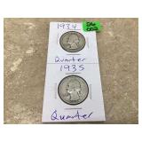 1936 AND 1942 QUARTERS
