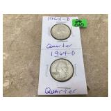 2 1964-D QUARTERS