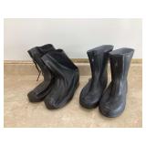 2 PAIR RUBBER BOOTS-SIZE 10